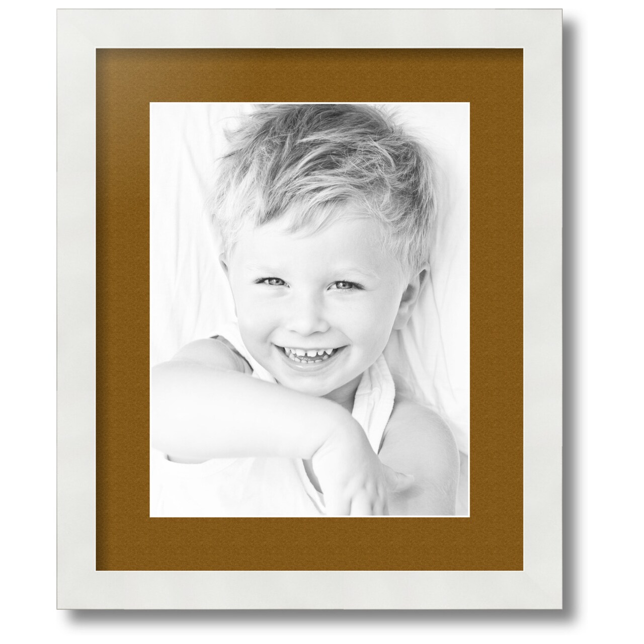 ArtToFrames Collage Photo Picture Frame with 1 - 10x13 inch Openings, Framed in White with Over 62 Mat Color Options and Regular Glass (CSM-3966-641)